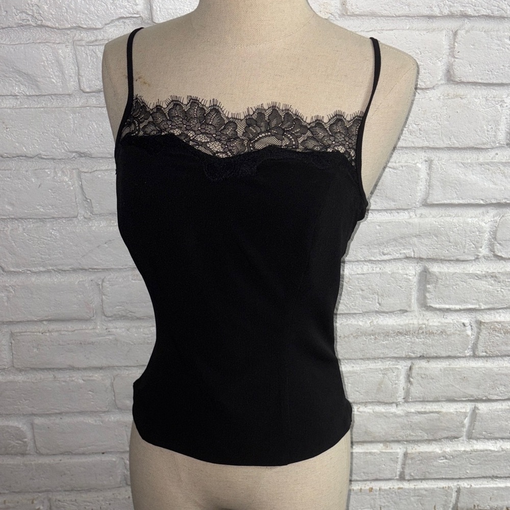 NWOT Express Black Lace Trim Cami Top Size S